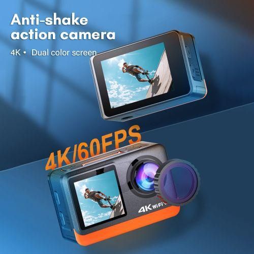 Action Camera 4K Ultra HD 24MP Waterproof Antishaking With