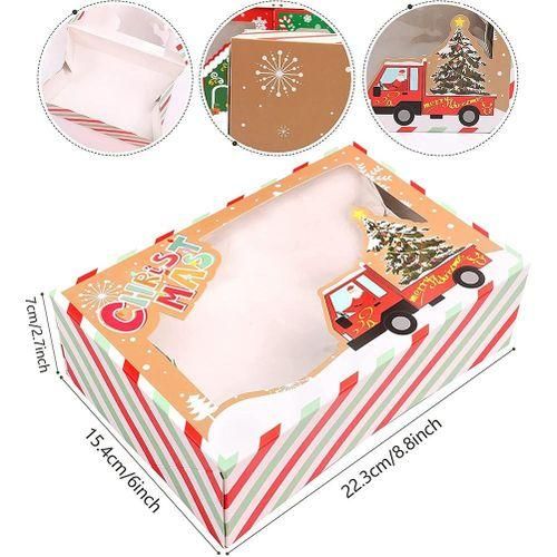915 Generation Christmas Cookie Boxes with Clear Window Paper Xmas Treat Ca