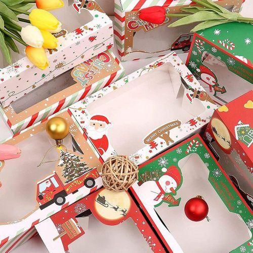 915 Generation Christmas Cookie Boxes with Clear Window Paper Xmas Treat Ca