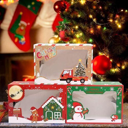 915 Generation Christmas Cookie Boxes with Clear Window Paper Xmas Treat Ca