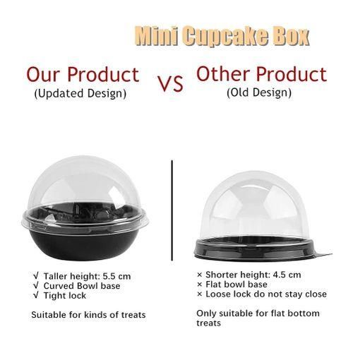 915 Generation 50 Pack Clear Plastic Mini Cupcake Container,for Mini Muffin