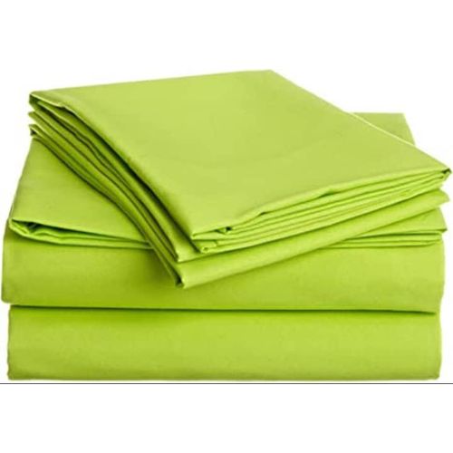 6*6 Lemon Cotton Bedsheets With 2 Pillow Cases - Green