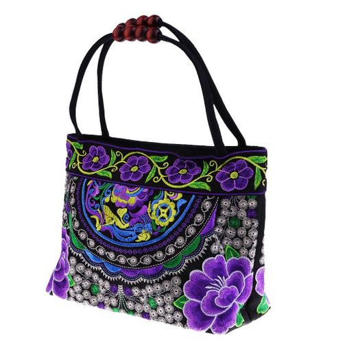 Double Sided Flowers Handmade Women Bags Travel Shoulder