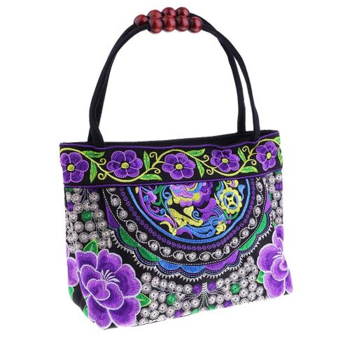 Double Sided Flowers Handmade Women Bags Travel Shoulder