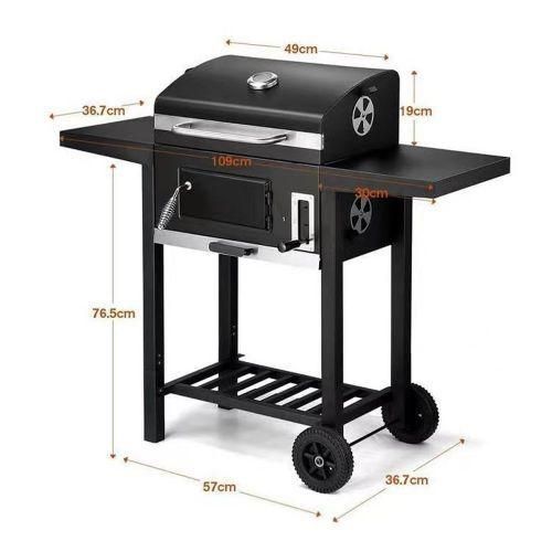 Charcoal Grill, BBQ Smoker Picnic Camping Patio Backyard Cooking- Black