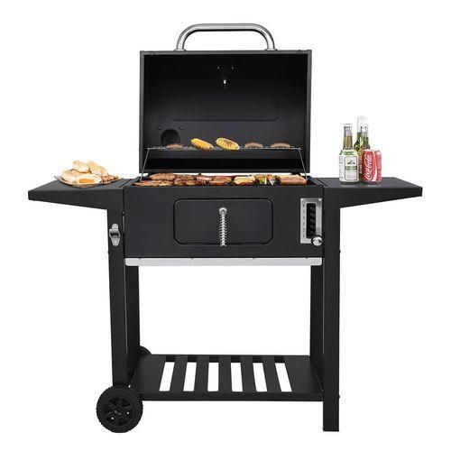 Charcoal Grill, BBQ Smoker Picnic Camping Patio Backyard Cooking- Black