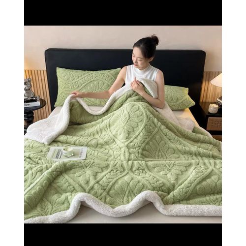 6*6 Fluffy Duvet Set With 1 Bedsheet, 2 Cushion Covers& 2 Pillowcases-Grey