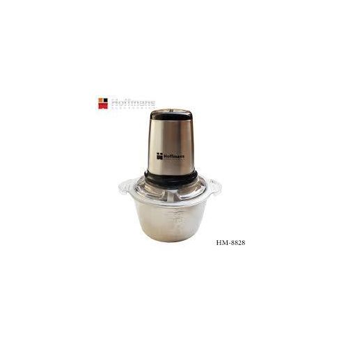 Hoffmans Electric Meat Grinder Machine Food Chopper Meat Grinder Blender Grinder For Meat, Vegetables, Fruit And Nuts With 2L Glass Bowl And 4 Large Sharp Knives - silver