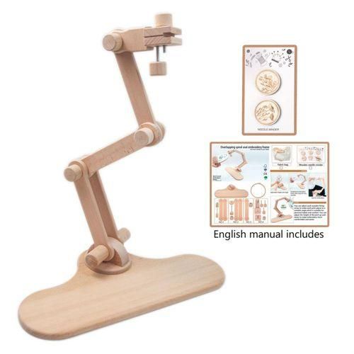 Embroidery Hoop Stand Rotated Wooden Embroidery Stand For Sewing