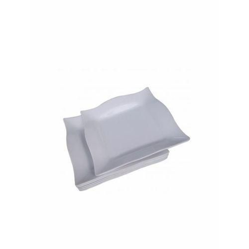 Melamine Square Plates 6pcs  White
