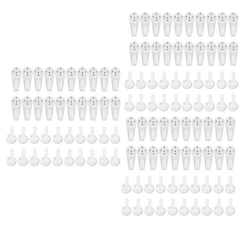 60 Pieces Plastic Invisible Traceless Wall Mounted Photo Picture