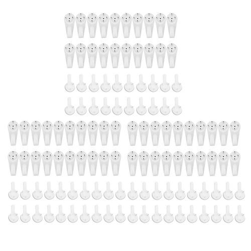60 Pieces Plastic Invisible Traceless Wall Mounted Photo Picture