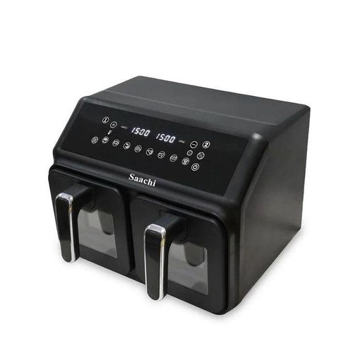 Saachi 10 Liters Double Digital Airfryer With 8 Preset Functions - Black