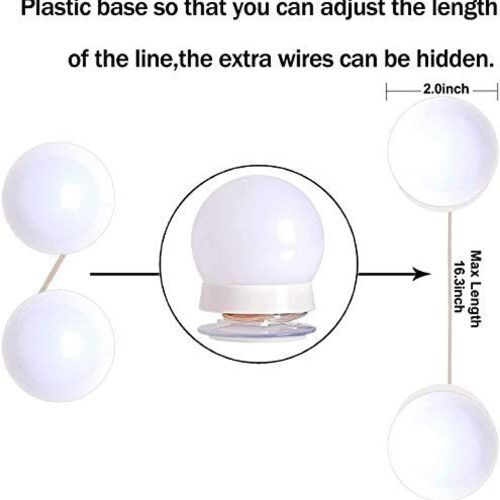 Led Vanity Mirror Lights Kit With 10 Dimmable Bulbs For Makeup Table- White