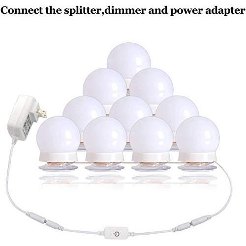 Led Vanity Mirror Lights Kit With 10 Dimmable Bulbs For Makeup Table- White