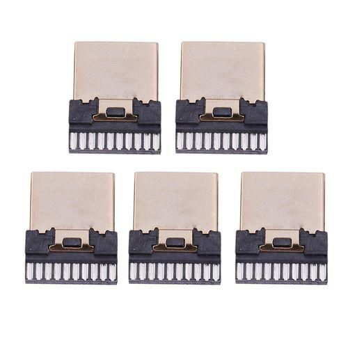5 Pcs HDMI Male 19 Pins A Type Solder Plug Termination Repair Replace