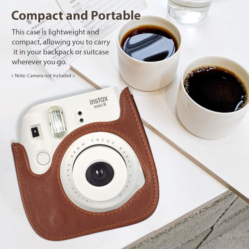 Instant Camera Storage Case Camera Bag PU Leather Magnetic Buckle with Shoulder Strap Compatible with Fujifilm Instax Mini 12/11/9/8 NO5124