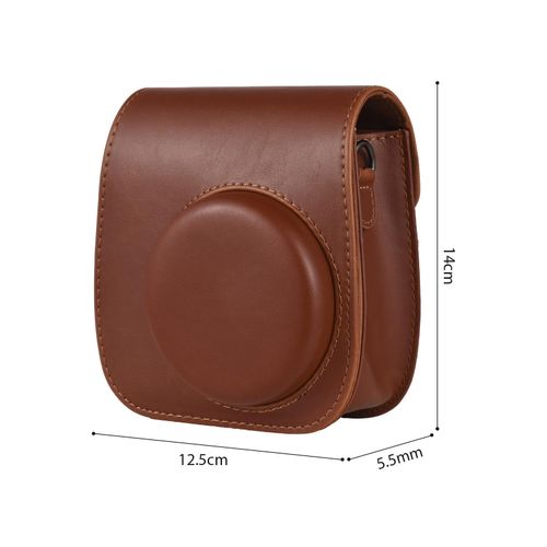 Instant Camera Storage Case Camera Bag PU Leather Magnetic Buckle with Shoulder Strap Compatible with Fujifilm Instax Mini 12/11/9/8 NO5124