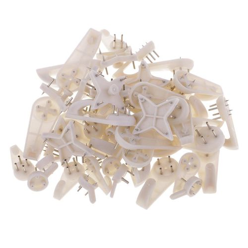 50Set Hook Non-Trace Wall Picture Hook Plastic Invisible Traceless