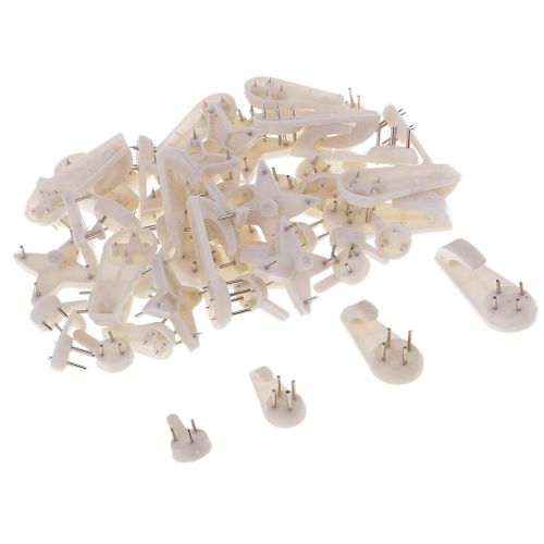 50Set Hook Non-Trace Wall Picture Hook Plastic Invisible Traceless