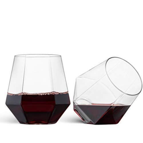 None 6 Pieces Of Diamond Wine Juice Cup Glasses- Colorless.