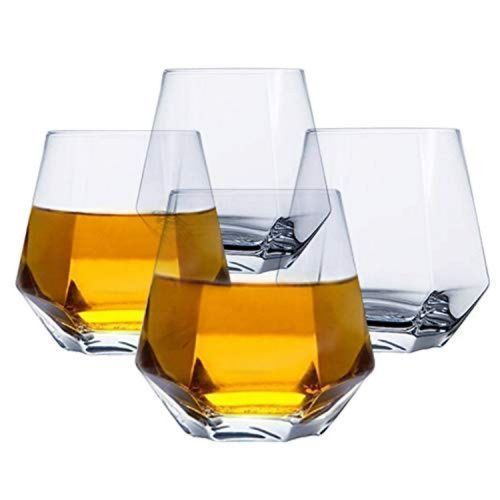 None 6 Pieces Of Diamond Wine Juice Cup Glasses- Colorless.