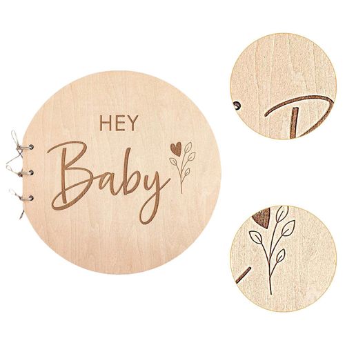 20 Pages Baby Shower Sign  Book Wood Guestbook