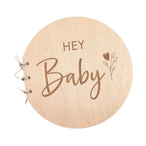 20 Pages Baby Shower Sign  Book Wood Guestbook