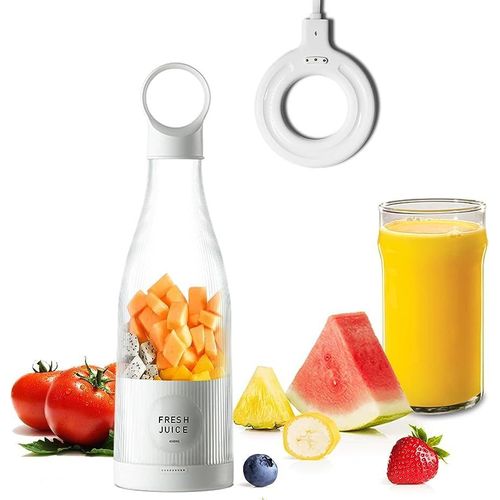 Portable Personal Travel Blender For Fresh Juice, Smoothies And Shakes With Wireless Charging USB- Clear.