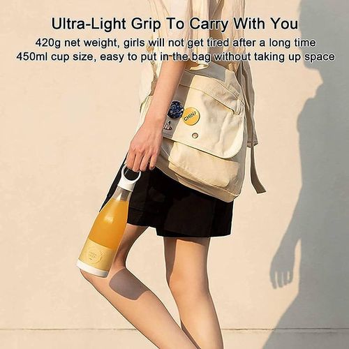Portable Personal Travel Blender For Fresh Juice, Smoothies And Shakes With Wireless Charging USB- Clear.