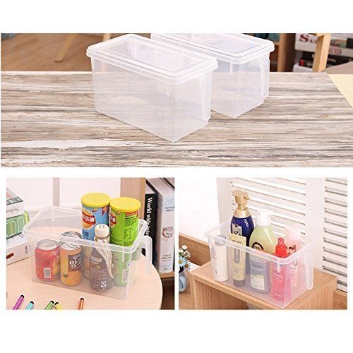 2pc Fridge Storage Container Box Holder Organiser Food Containers -Clear.