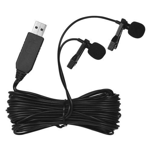 Andoer 6m20ft USB Dualhead Lavalier Lapel Microphone