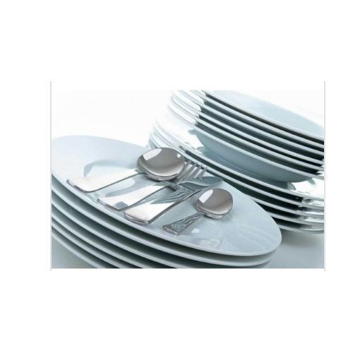 Dinner Set 49pcs Ceramic Dinner Set -White & Silver