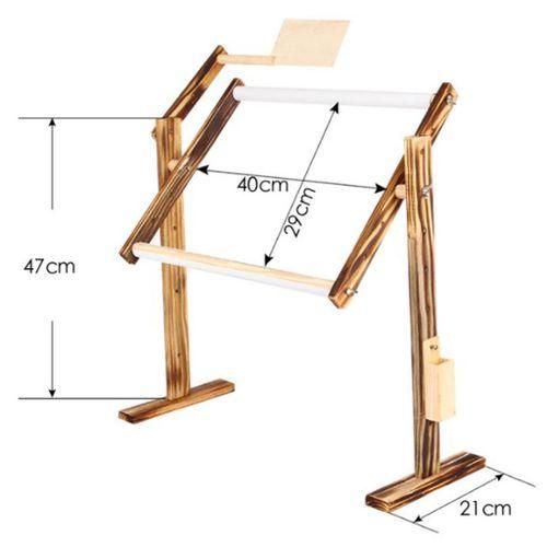 Retro Adjustable Wooden Needlework Work Table Rack