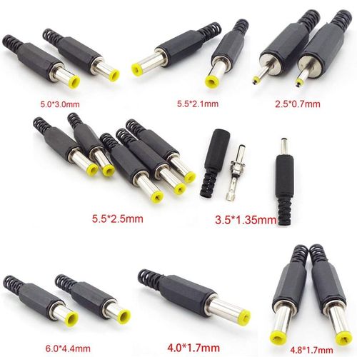 DC Male Jack Power Plug Connector Adapter 3.5x1.35 4.0x1.7 4.8x1.7mm 5.5x2.1mm 2.5 Male Jack Socket Adaptor Audio CCTV