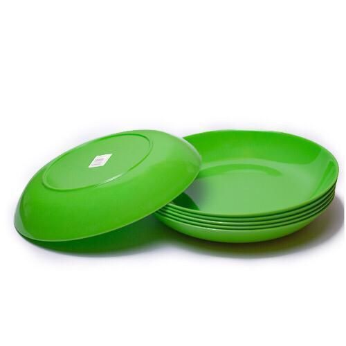 Melamine Dinner Plates 6pcs: Green