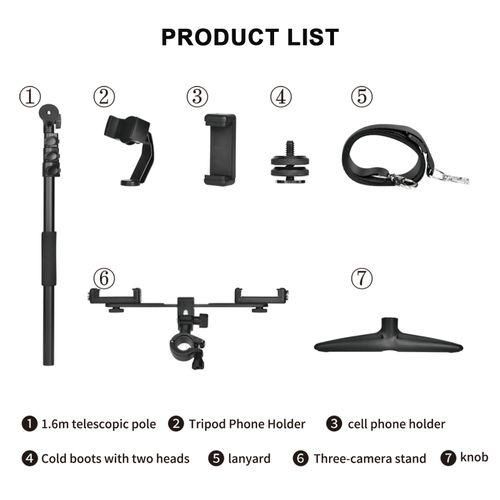160cm63in Foldable Selfie Stand With 14in Ballhead