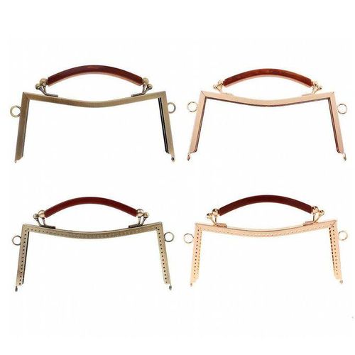 Metal Purse Wallet Bag Frame Kiss Clasp Fastening Lock Style 2-Gold