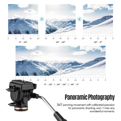 Professional Camera Video Fluid Drag Pan Head Damping