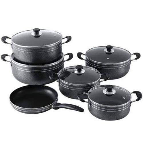 Nonstick Cookware 5pc Serving Dishes With Frying Pan - Black