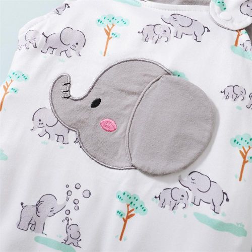 Baby Onesie Cotton Double Shoulder Sling Cartoon Animal Lion Elephant Print