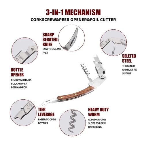 Cork Screw Bottle Opener/Wine Opener/Beer Bottle Opener/Can Opener