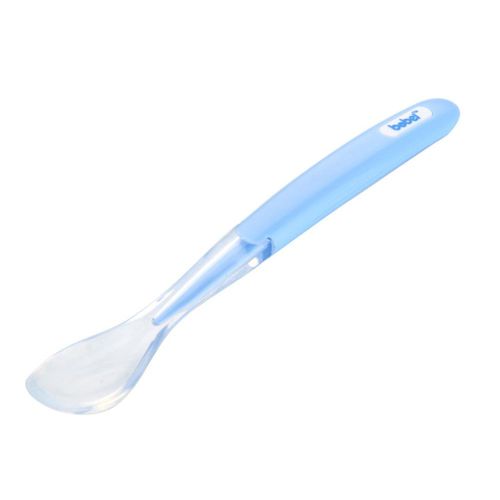 Safe Soft Silicone Baby Spoon Feeding Spoon Lovely Flatware Tableware Gifts For Kids Blue,Blue NO5115