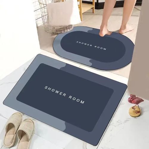 2Pcs Quick Dry Super Absorbent Bathroom Bath Mat Set
