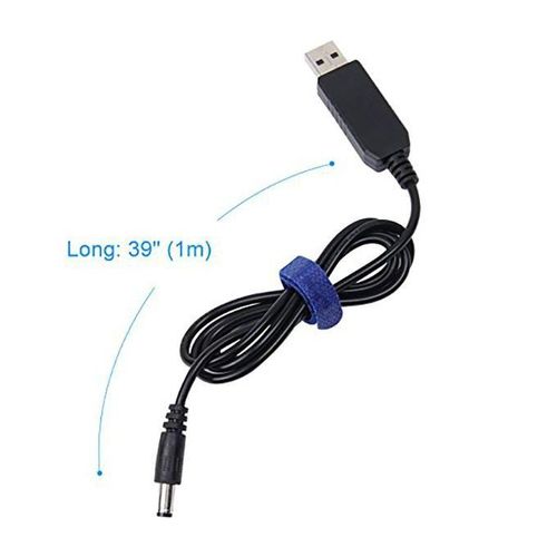 USB to DC Convert Cable 5V to 9V Voltage Step-Up Cable 5.5x2.1mm DC Male 1M New