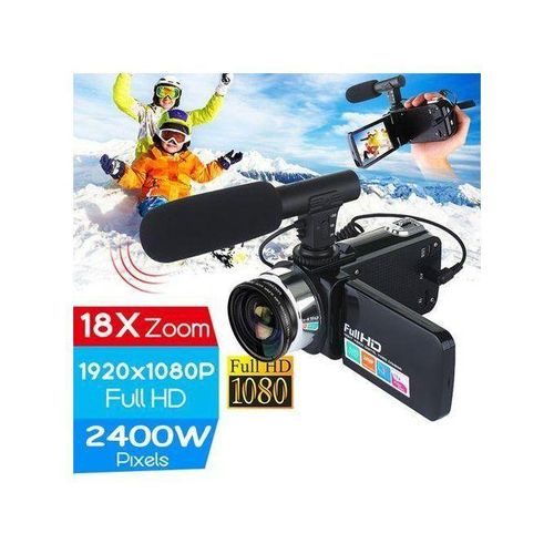 Video Camera 1080P 2400W Camcorder Vlog Camera For YouTube 270&deg; Flipping IR Night Vision Wide Angle Len Only Microphone