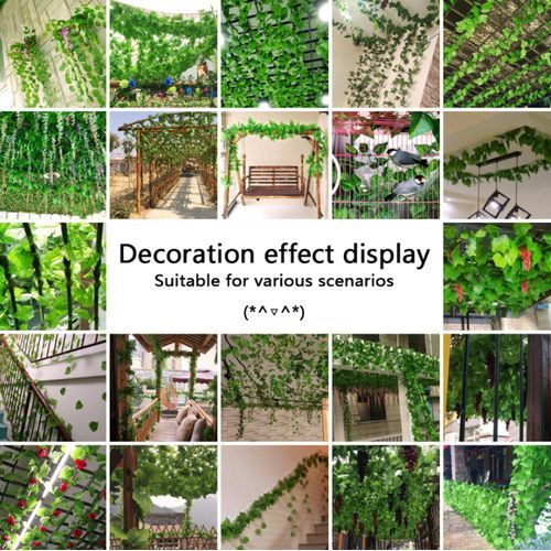 12pcs Artificial Vine Leaves Creeping Ivy Decorations