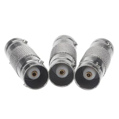 10Pcs BNC Female To BNC Female CCTV Security Camera Adapter Straight Connector for CCTV System Silver