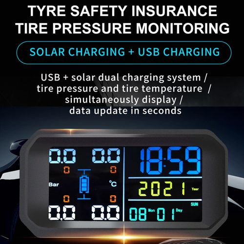 Wireless Tire Pressure Monitoring System External Tire Pressure Monitor for Cars Colorful Screen