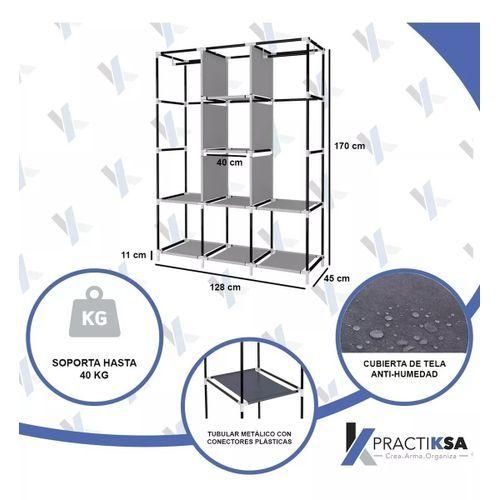 Large Capacity Fabric Wardrobe (Not Assembled)  - Gray